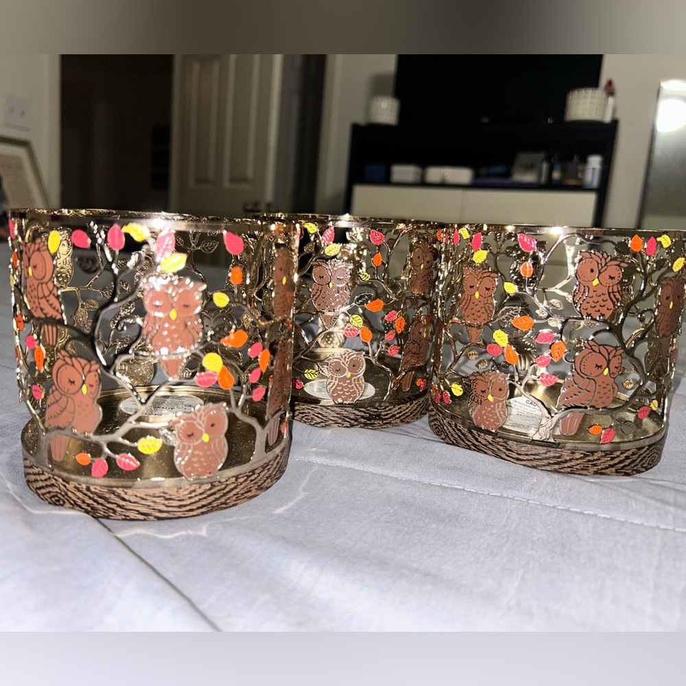 Large bath and. Body works candle holders